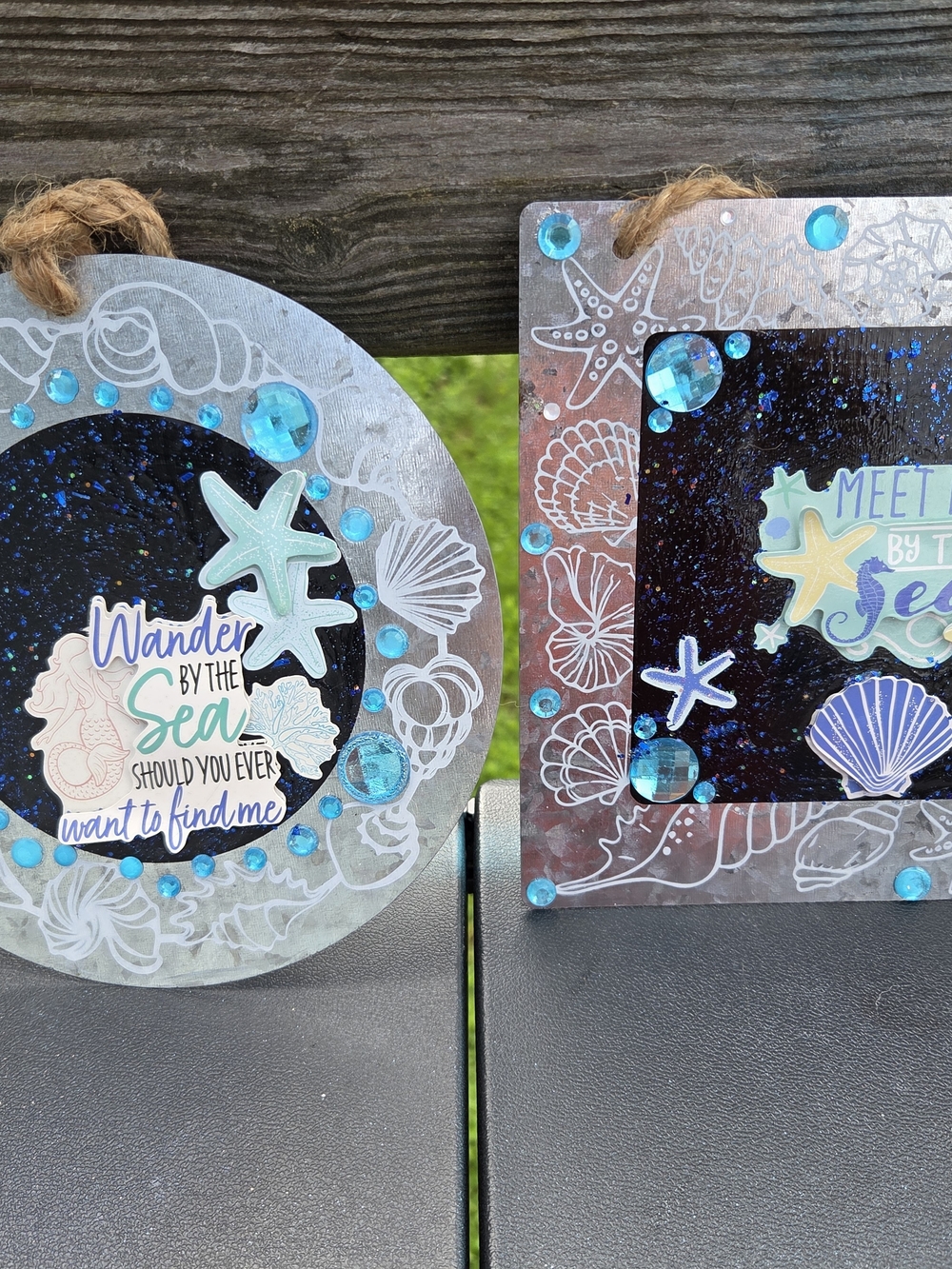 Seaside Gem Wall Plaque - Aqua Blue Coastal Accent